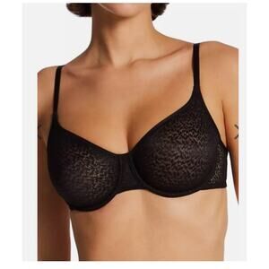 DKNY NWT Size 36A Black Modern Lace Unlined Underwire Demi Bra DK4019